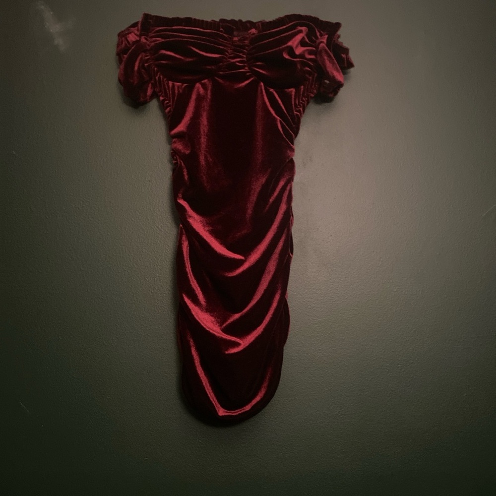 Windsor Burgundy Off-Shoulder Dress